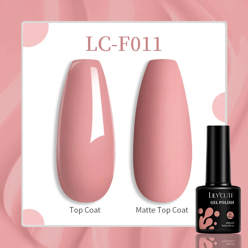 7ML Pink Glitter Nail Gel Polish Nude Natural Long Lasting Manicure Soak off UV LED Nail Art Base Top Coat Gel Varnish