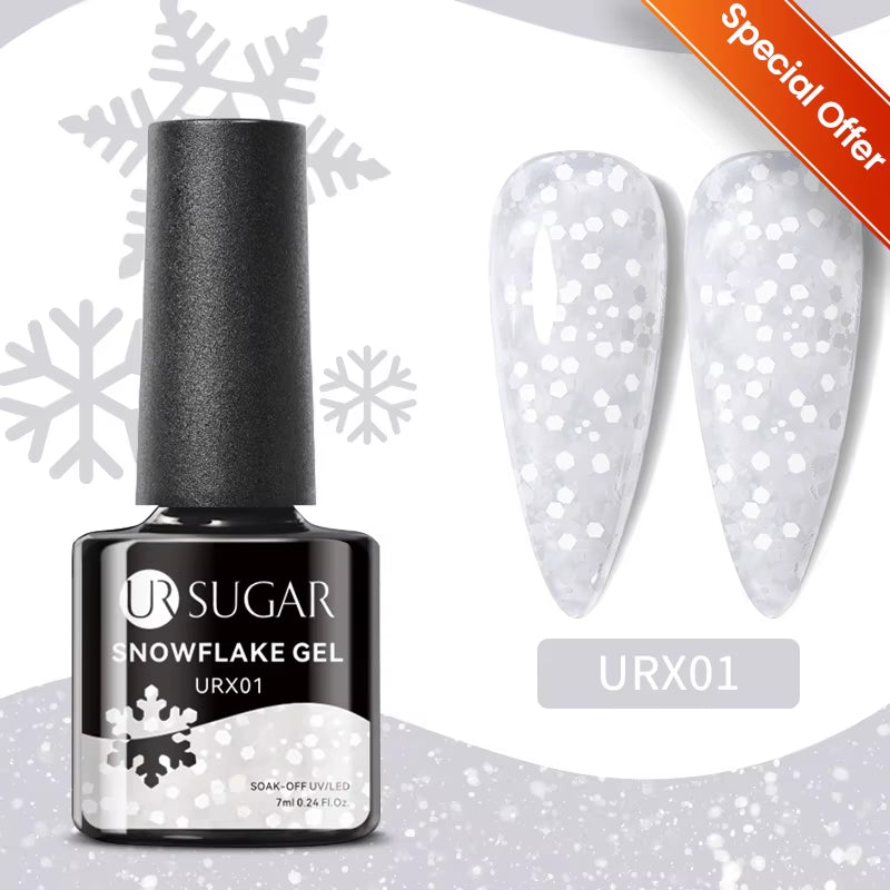 UR SUGAR 7ML Fiber Rubber Base Gel for Broken Nail Repaired Fiberglass Clear Quick Building UV Construction Gel Soak off Varnish