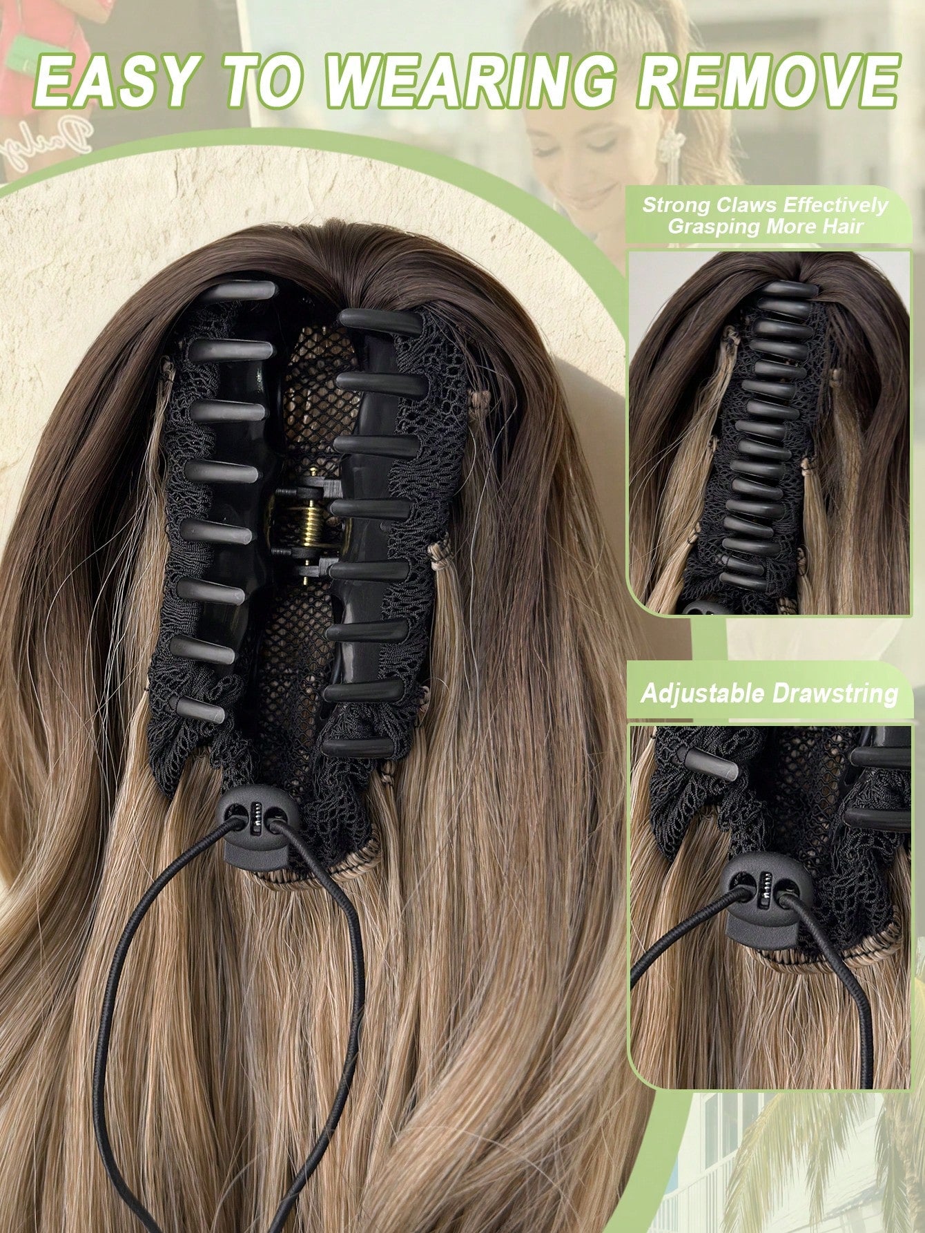 Claw Ponytail Extension Hair Short Wavy Bouncy Curls Multi Color 12-14 Inch Heat Resistant