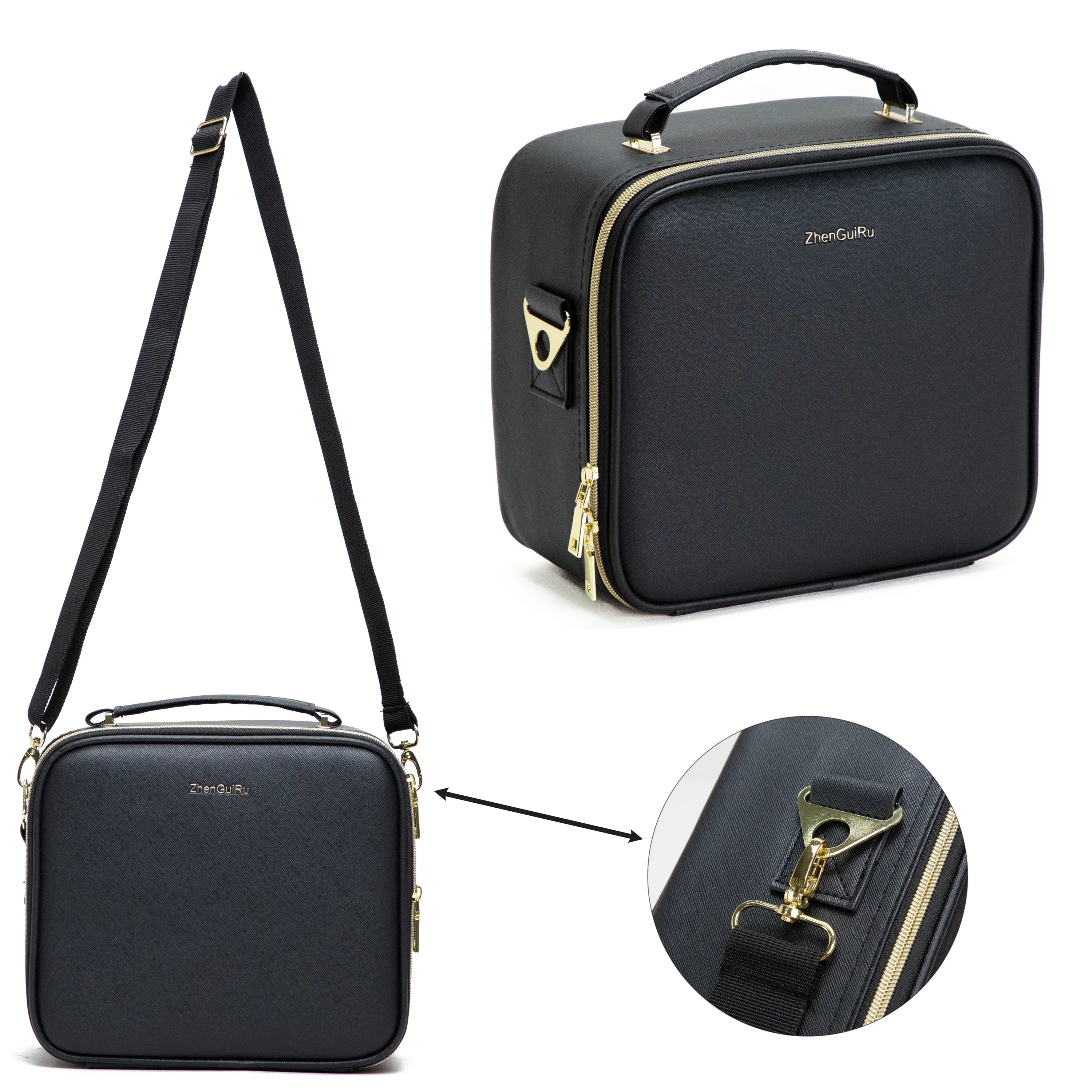 Makeup Bag with Mirror of Smart LED Lighted Women'S Cosmetic Bag Travel Makeup Bag Large Capacity Female Beautician for Women