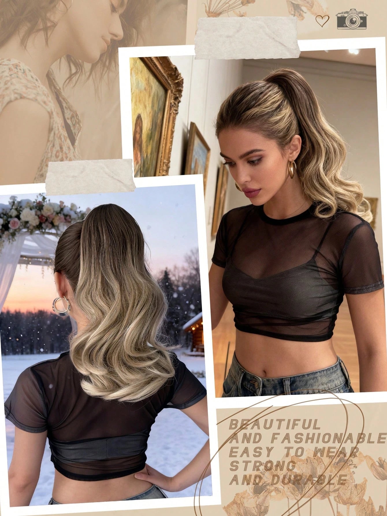 Claw Ponytail Extension Hair Short Wavy Bouncy Curls Multi Color 12-14 Inch Heat Resistant