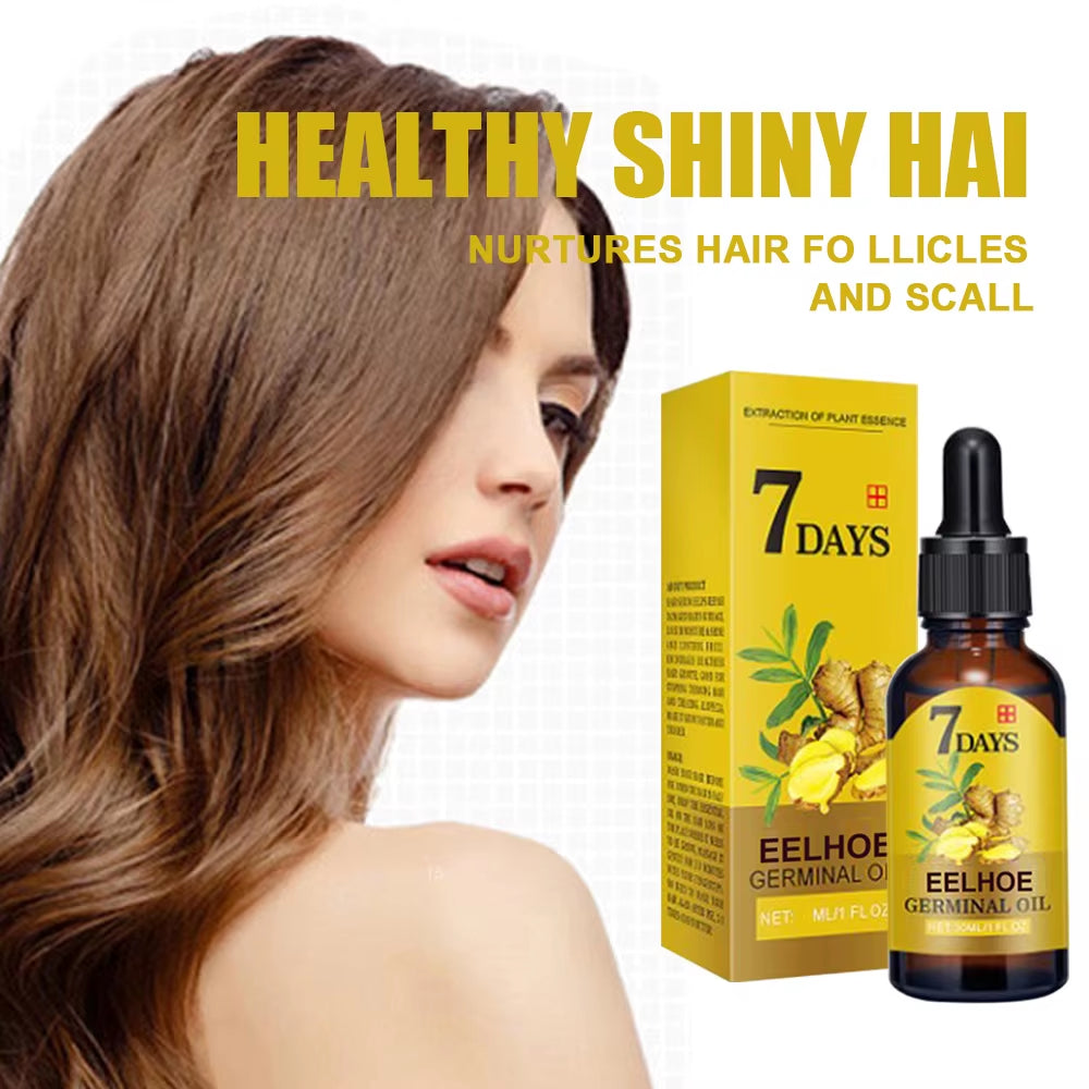 EELHOE Ginger Hair Growth Oil | Natural Essential Anti-Hair Loss Treatment | Hydrating Nutrient Solution for All Hair Types 40Ml