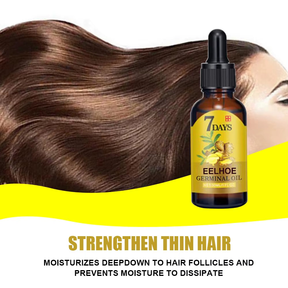 EELHOE Ginger Hair Growth Oil | Natural Essential Anti-Hair Loss Treatment | Hydrating Nutrient Solution for All Hair Types 40Ml