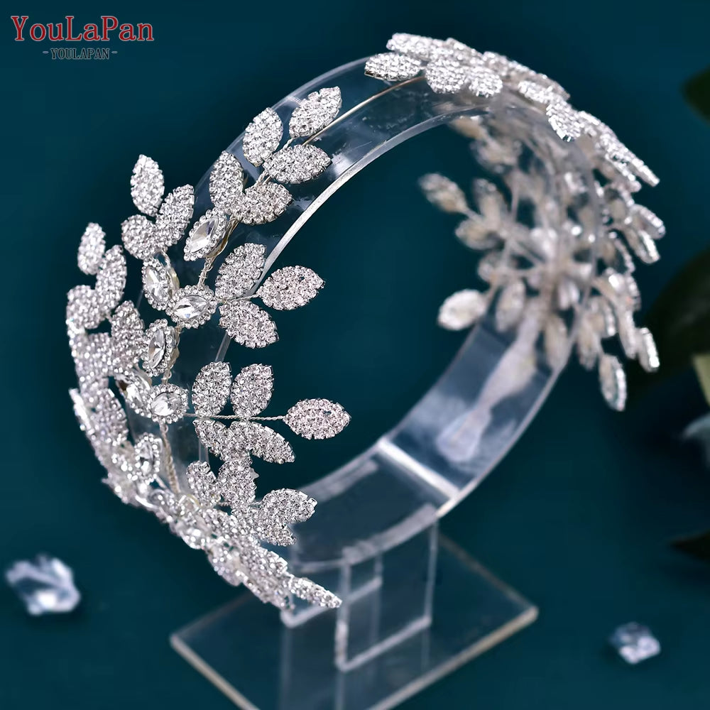 HP518 Bridal Headband Wedding Hair Accessories Alloy Leaf Headpiece Woman Pageant Jewelry Bride Headdress Hair Ornament