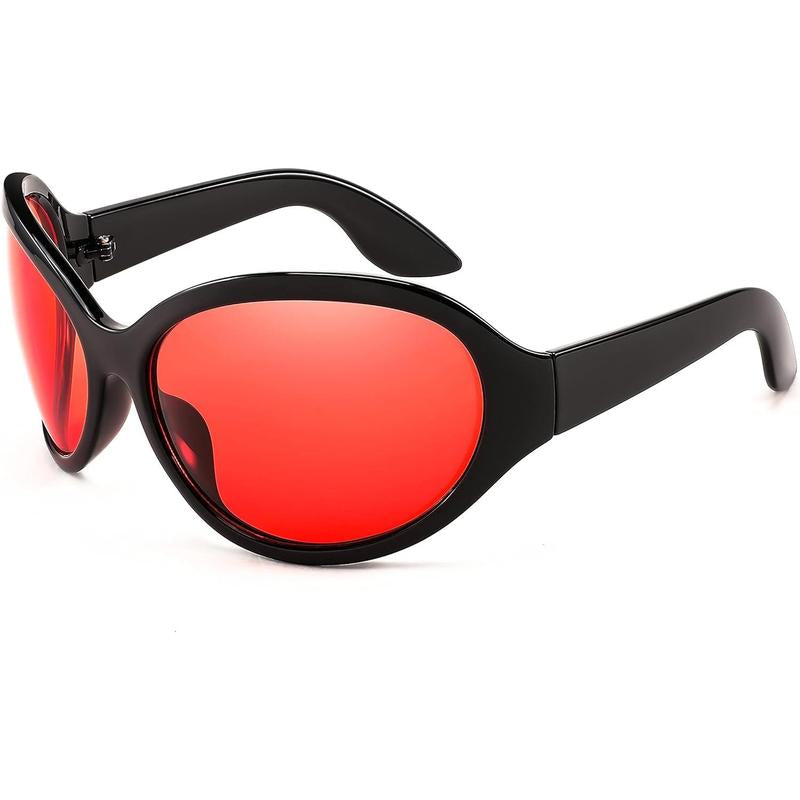 FEISEDY Women's Oversized Classic Oval Wraparound Sunglasses with Large Frame - Model B2391