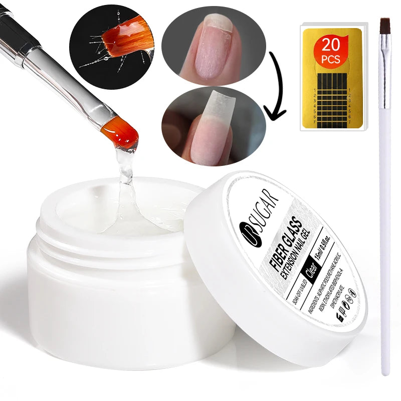 UR SUGAR 15Ml Extension Nail Gel Polish Nails Finger Form Clear Nude Pink Nail Art Camouflage Hard Gel Acrylic Nail Manicur