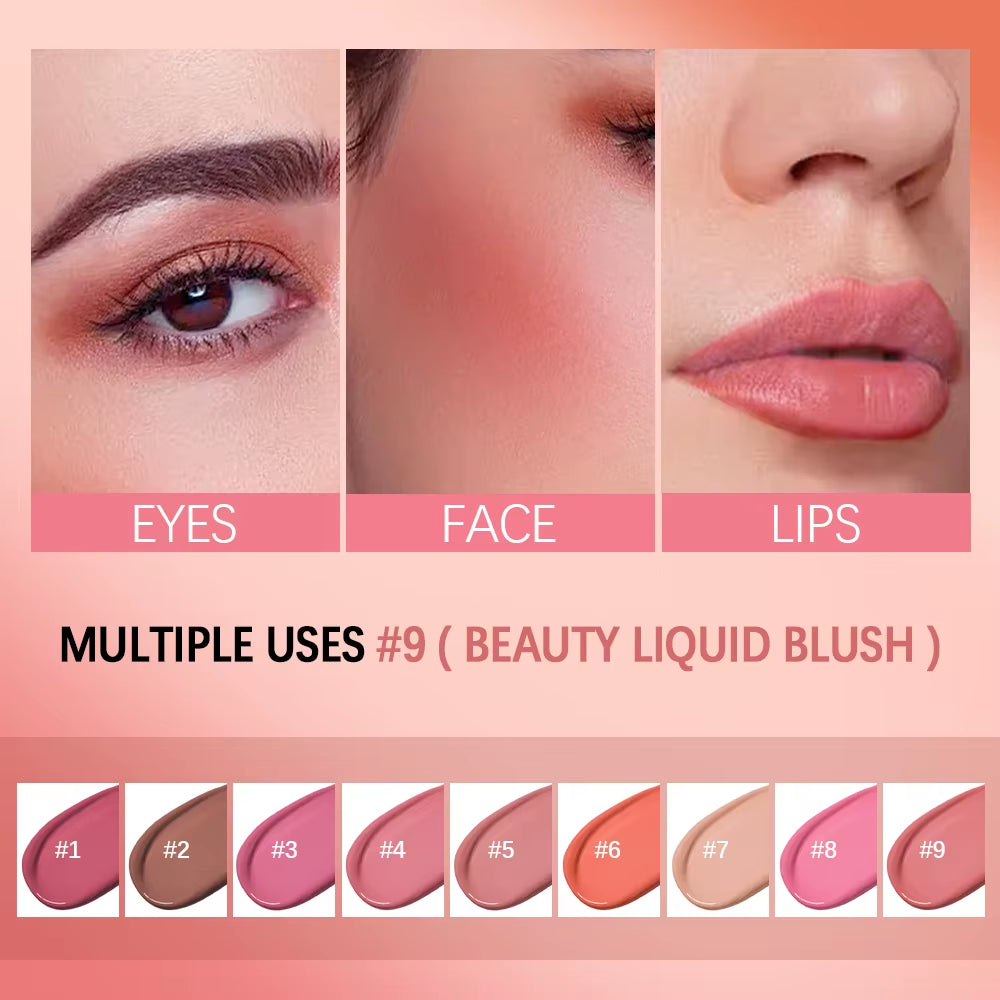 Beauty Liquid Blush Velvet Matte Blusher Face Pigment Lasting Waterproof Natural Cream Cheek Tint Orange Peach Maquiagem 4Ml