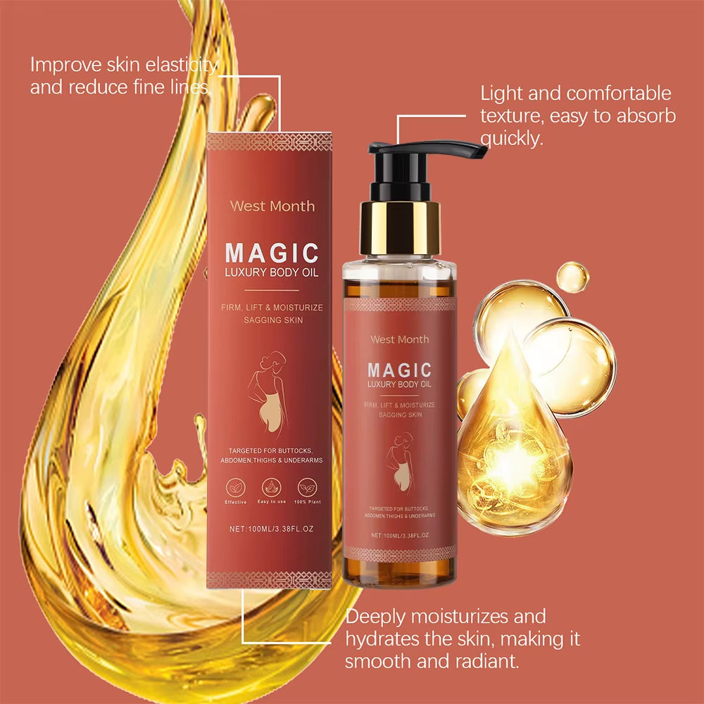100ml Luxury Firming Body Oil for Deep Moisturization and Nourishment, Reducing Fine Lines and Sagging - Ideal for Massage Care