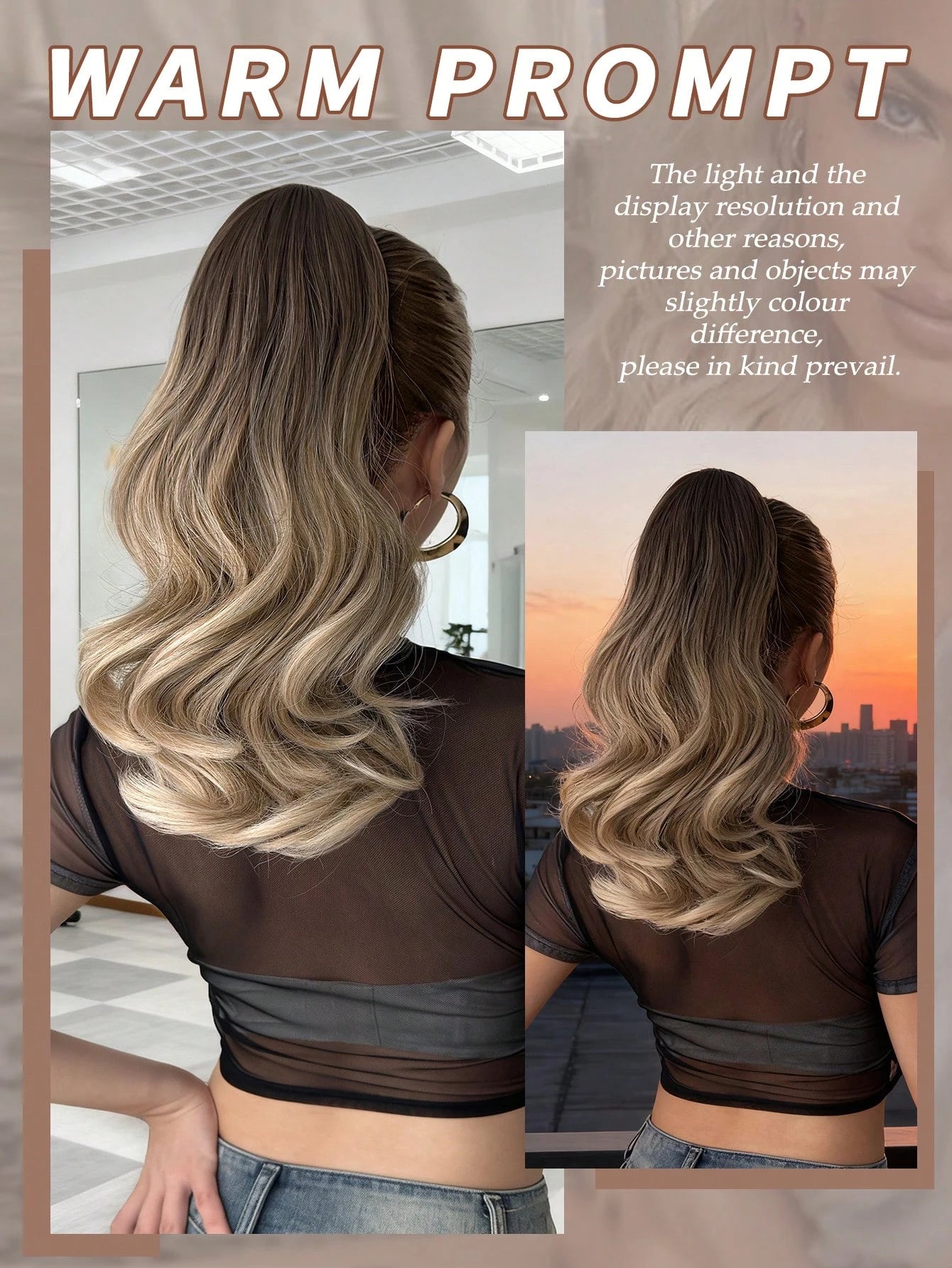 Claw Ponytail Extension Hair Short Wavy Bouncy Curls Multi Color 12-14 Inch Heat Resistant