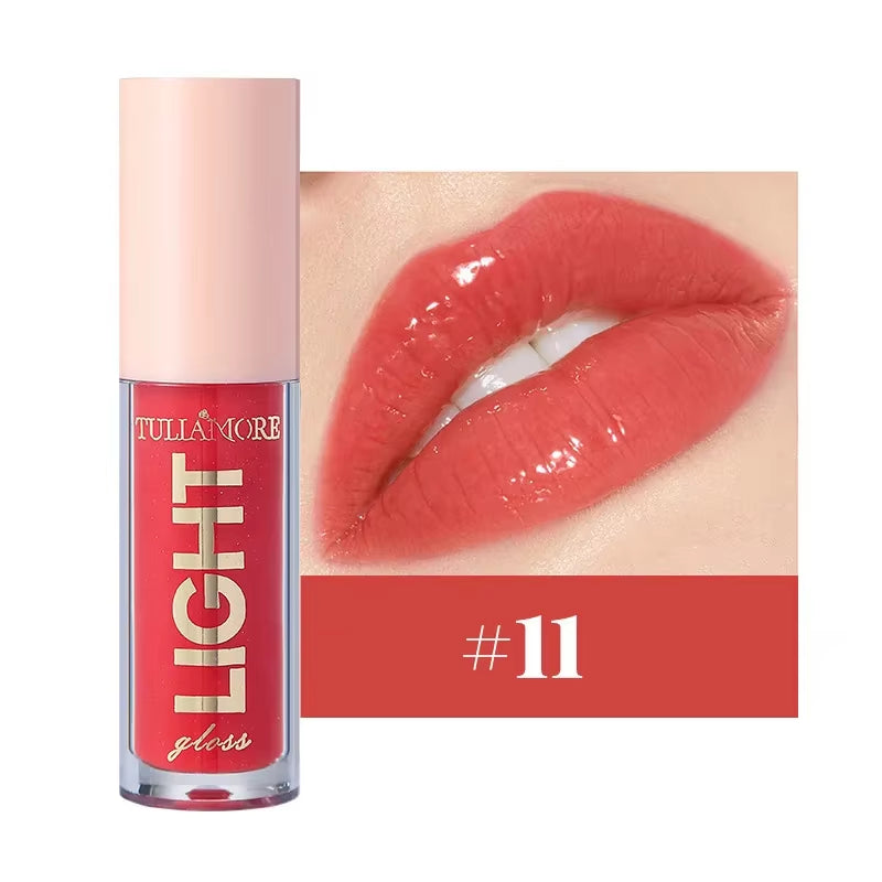 12-Color Lip Gloss Waterproof Long-Lasting Moisturizing Lipstick Mirror Nude Lip Gloss Plain Lip Gloss Oil