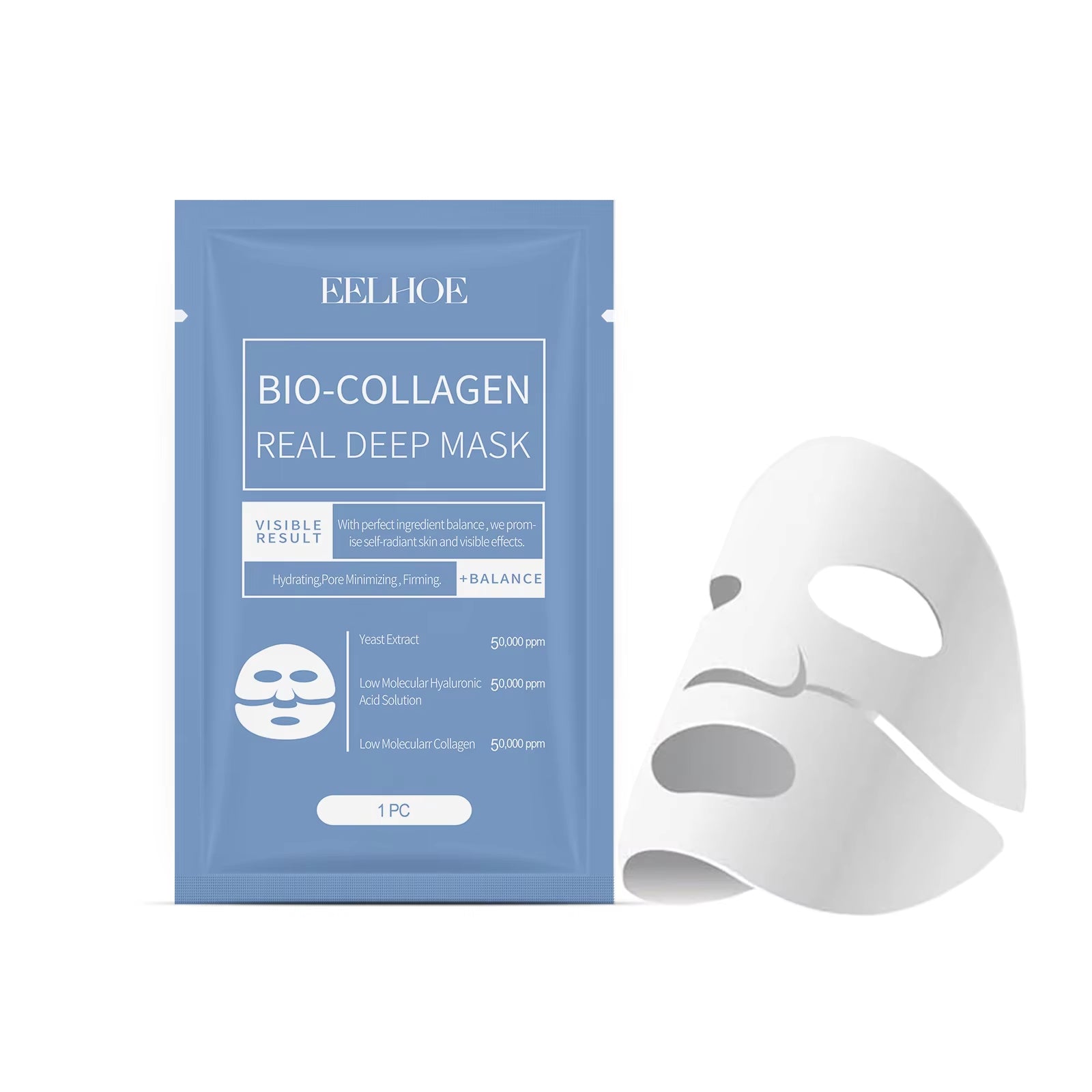 EELHOE Bio Collagen Face Mask Brightening Firm Skin Barrier Repair Shrink Pores Professional Facial Moisturizer Face Mask Sheets