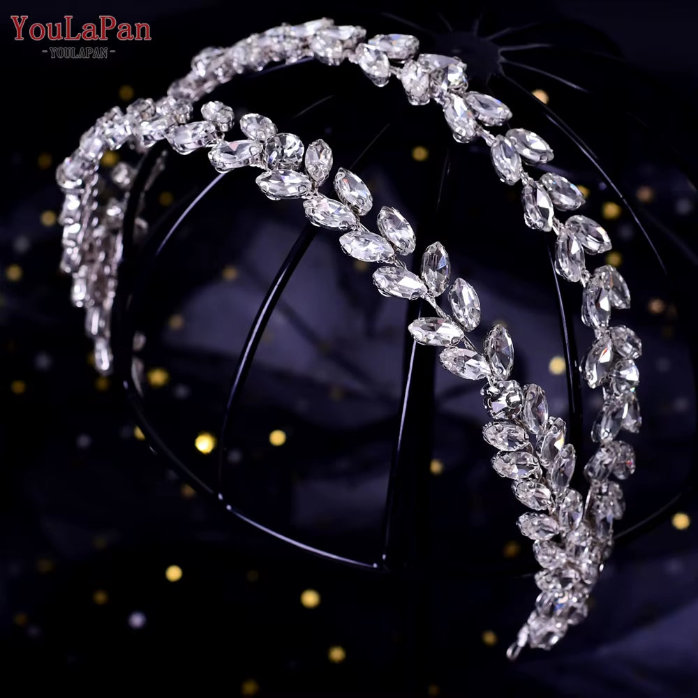HP518 Bridal Headband Wedding Hair Accessories Alloy Leaf Headpiece Woman Pageant Jewelry Bride Headdress Hair Ornament