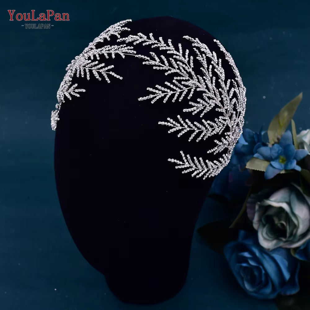 HP518 Bridal Headband Wedding Hair Accessories Alloy Leaf Headpiece Woman Pageant Jewelry Bride Headdress Hair Ornament