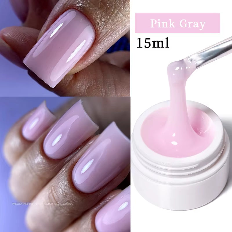 UR SUGAR 15Ml Extension Nail Gel Polish Nails Finger Form Clear Nude Pink Nail Art Camouflage Hard Gel Acrylic Nail Manicur