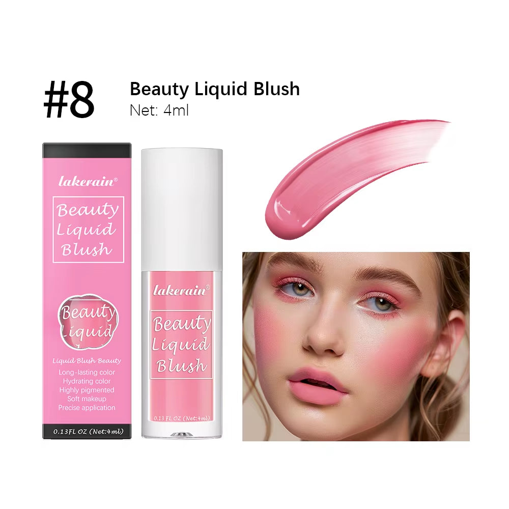 Beauty Liquid Blush Velvet Matte Blusher Face Pigment Lasting Waterproof Natural Cream Cheek Tint Orange Peach Maquiagem 4Ml