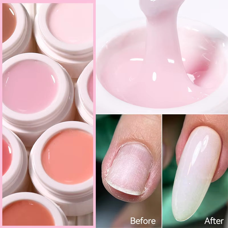 UR SUGAR 15Ml Extension Nail Gel Polish Nails Finger Form Clear Nude Pink Nail Art Camouflage Hard Gel Acrylic Nail Manicur