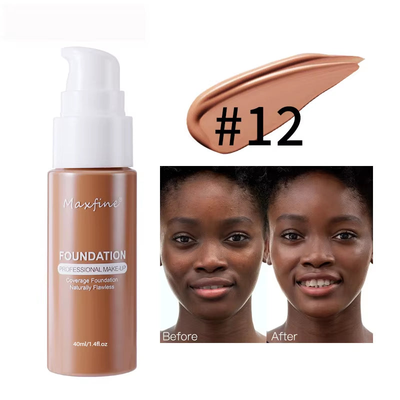 Liquid Foundation Long-Lasting Waterproof Oil Control Moisture Long-Lasting Concealer High Coverage Female Facial Cosmetics