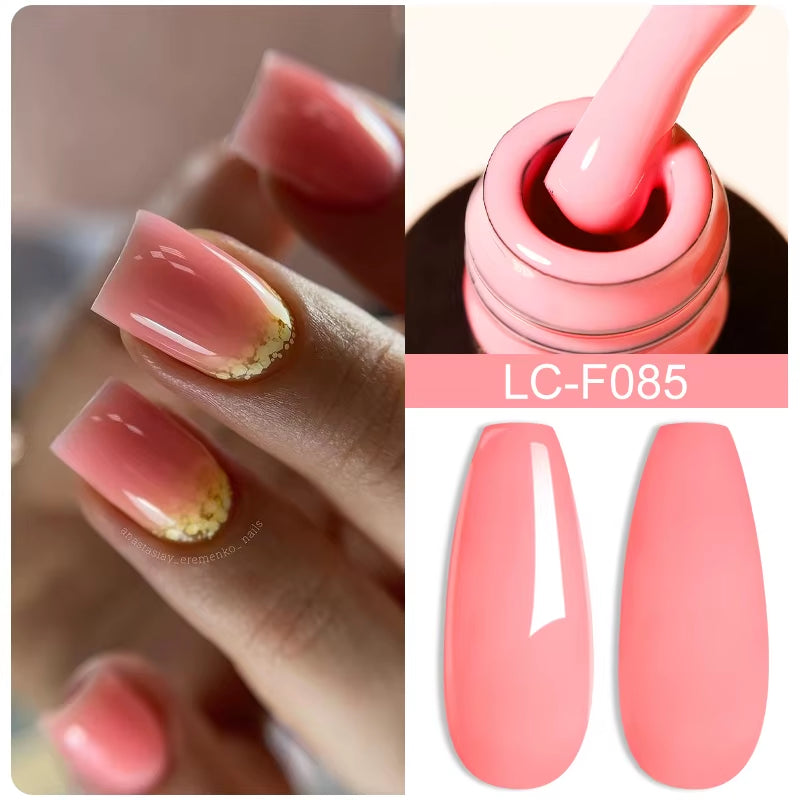 7ML Pink Glitter Nail Gel Polish Nude Natural Long Lasting Manicure Soak off UV LED Nail Art Base Top Coat Gel Varnish