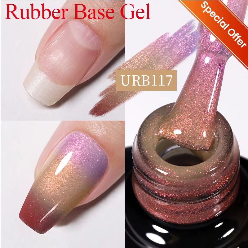 UR SUGAR 7ML Fiber Rubber Base Gel for Broken Nail Repaired Fiberglass Clear Quick Building UV Construction Gel Soak off Varnish